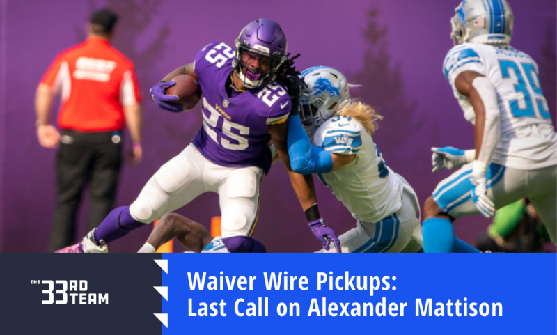 Week 13 Waiver Wire Pickups: Last Call on Alexander Mattison