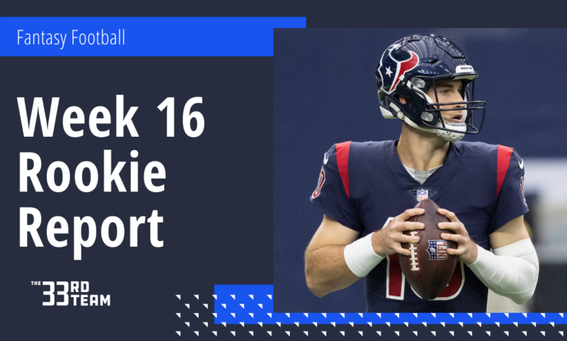 Week 16 Rookie Report: Davis Mills Continues To Shine