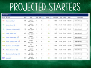 high stakes draft starting lineup