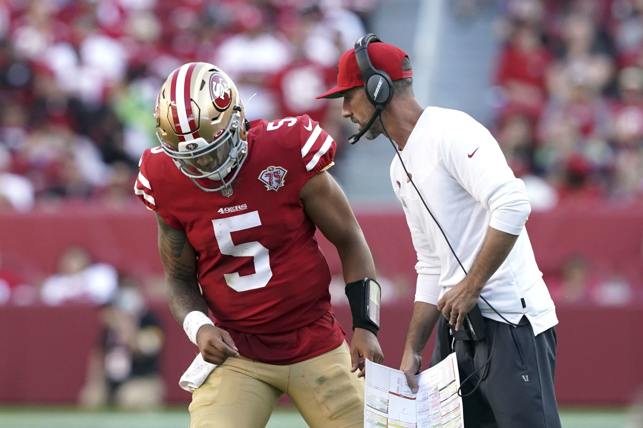 Kyle Shanahan and Trey Lance