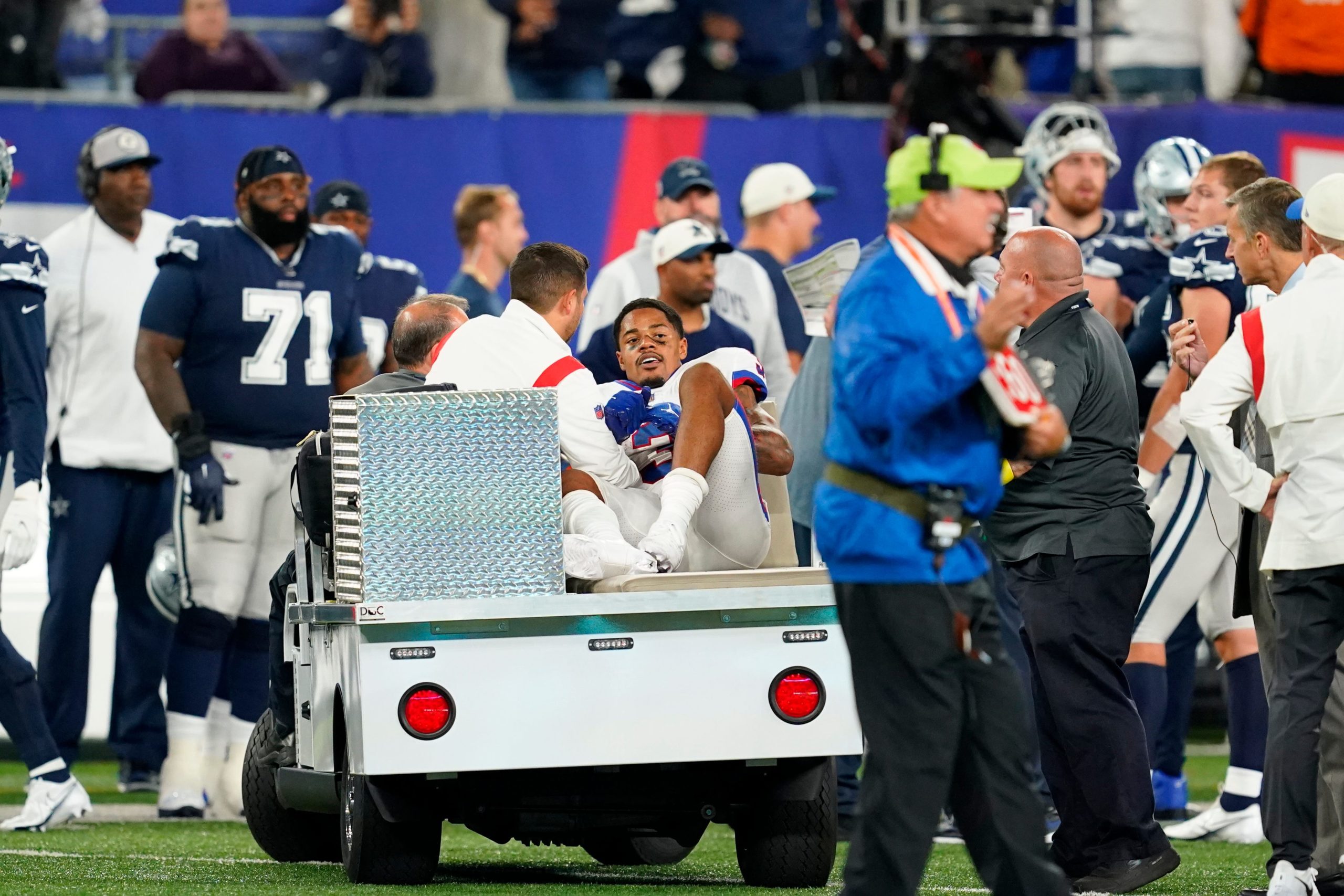 Sterling Shepard carted off