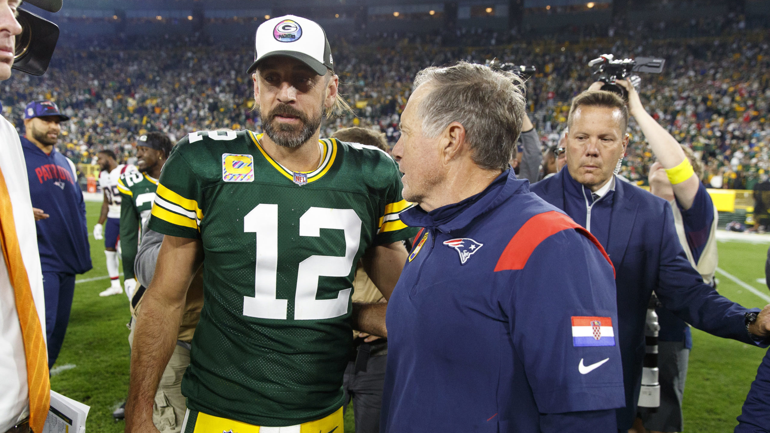 Patriots Packers Rodgers Belichick