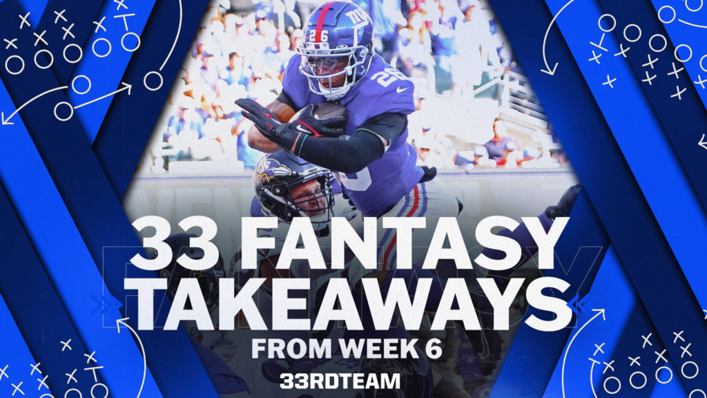 fantasy takeaways from week 6