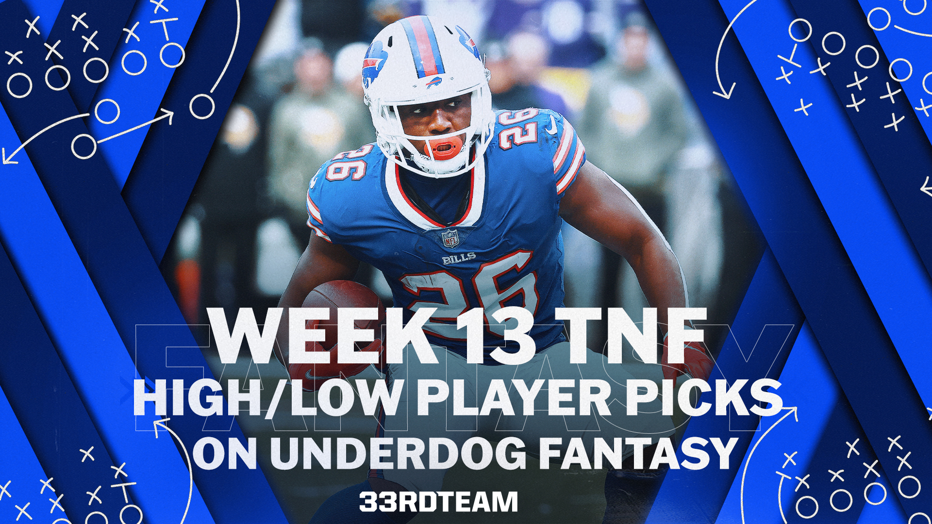 NFL Week 13 Underdog Fantasy High/Low Picks for Bills vs. Patriots