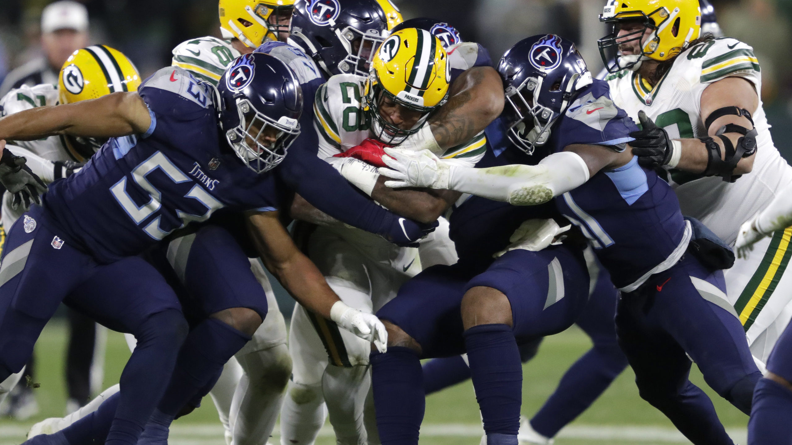 A.J. Dillon Packers vs. Titans
