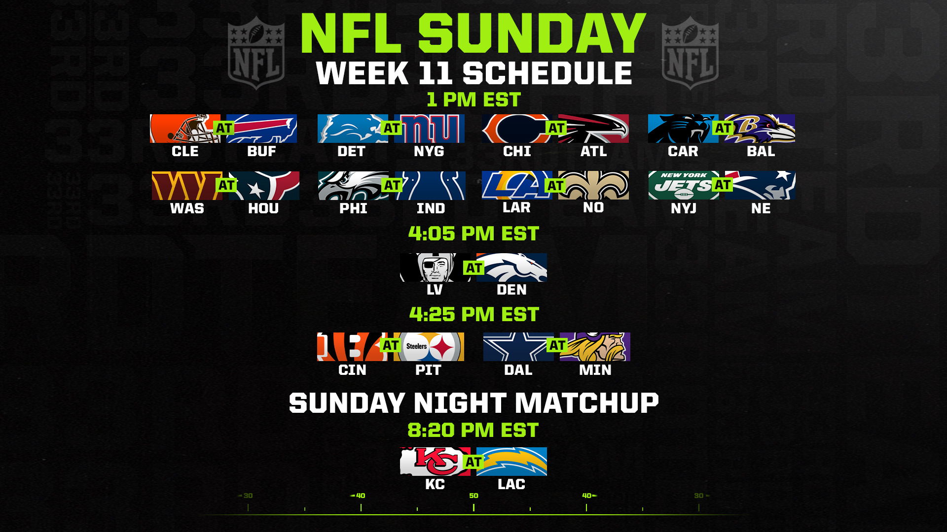 NFL Week 11 matchups