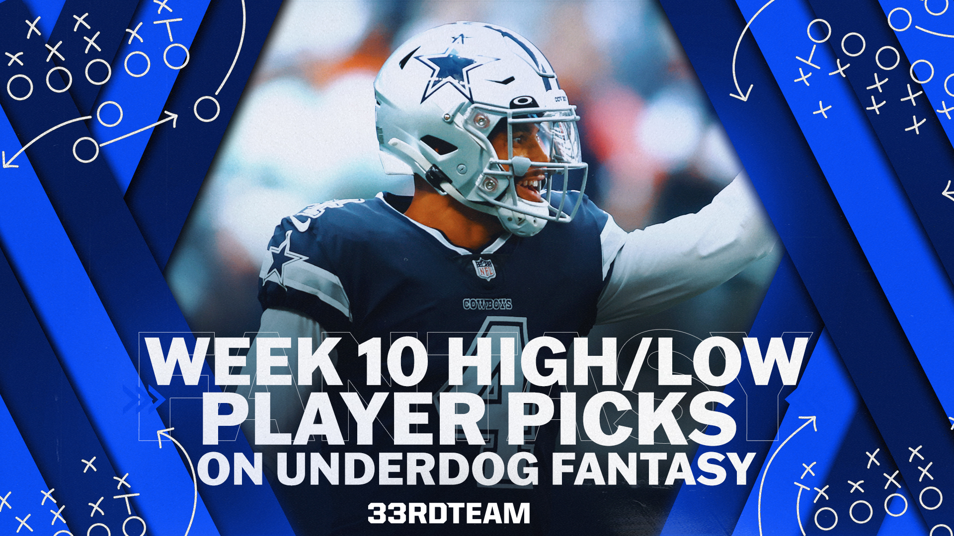 Week 10 Underdog Fantasy NFL Main Slate High/Low Picks