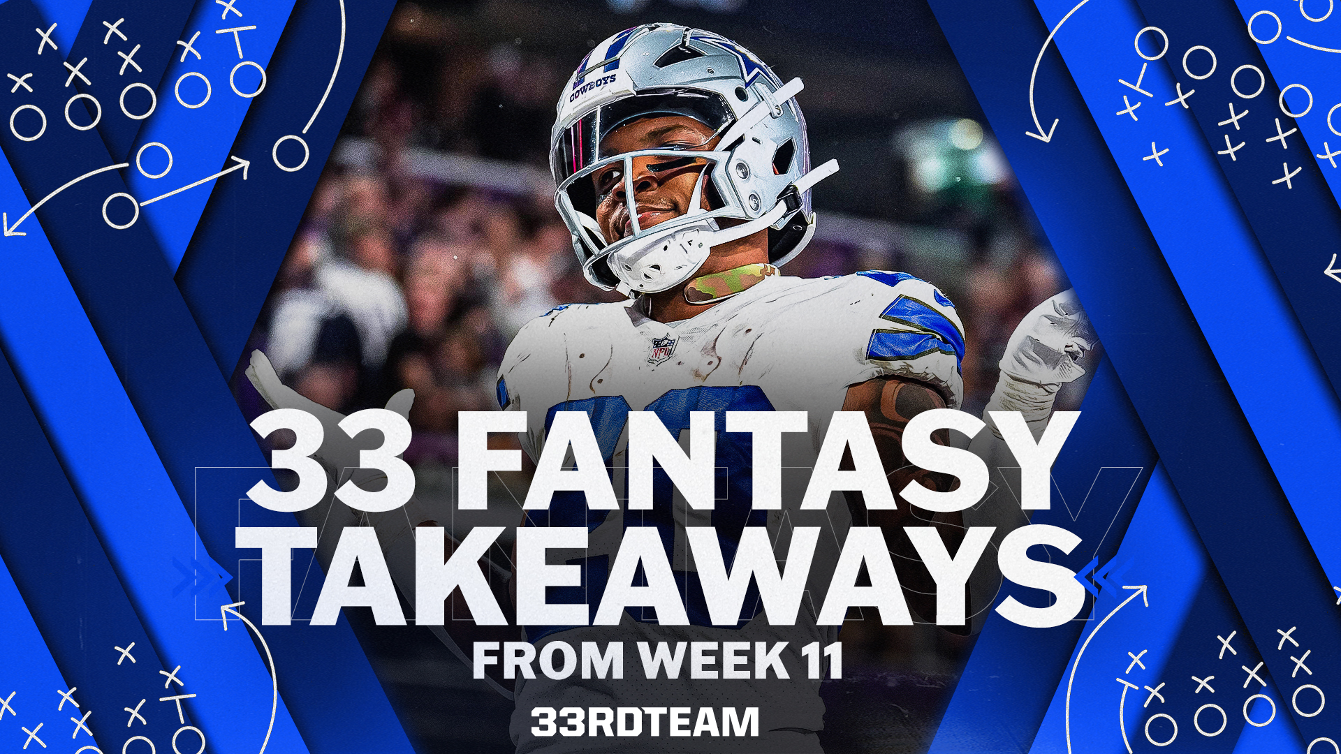 33 Fantasy Football Takeaways from NFL Week 11