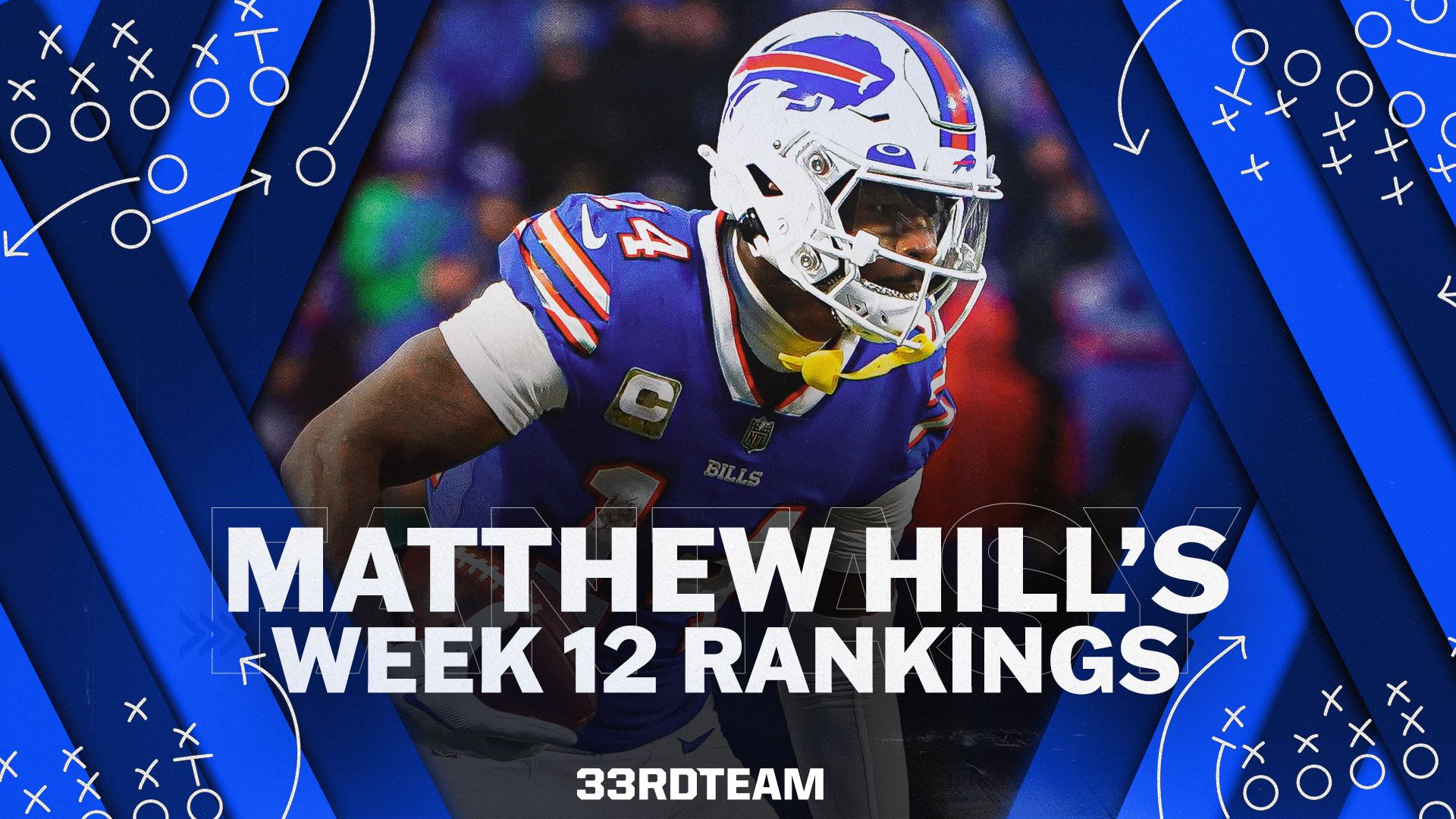 Matthew Hill’s Week 12 Fantasy Football Rankings