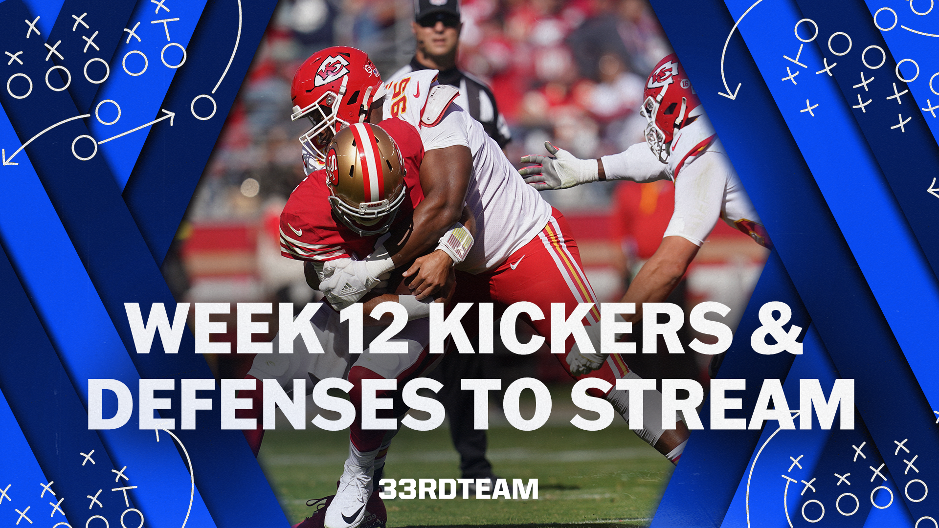 Fantasy Football Kickers, D/STs to Stream for NFL Week 12