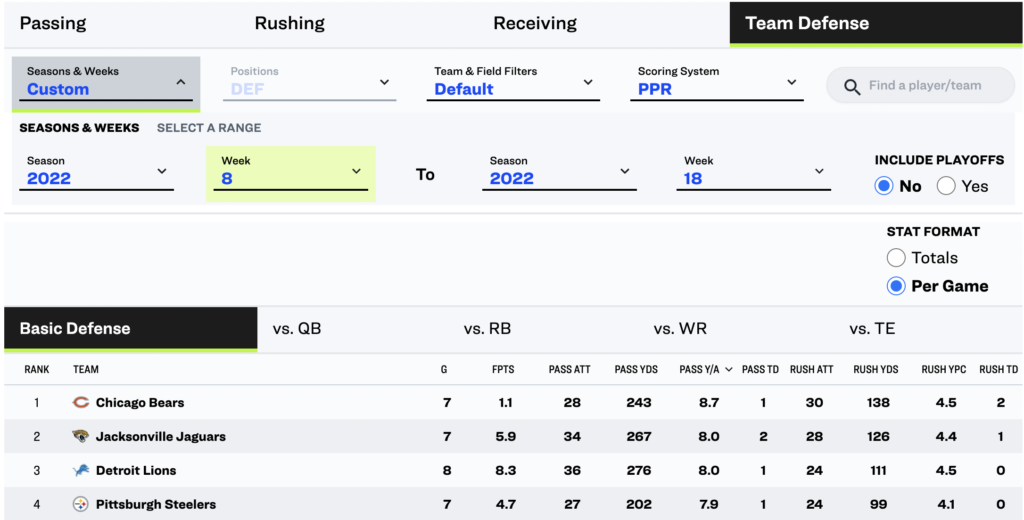 bears defense vs qbs