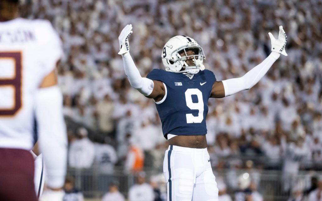 The 25th pick in this mock draft, Penn State CB Joey Porter Jr.