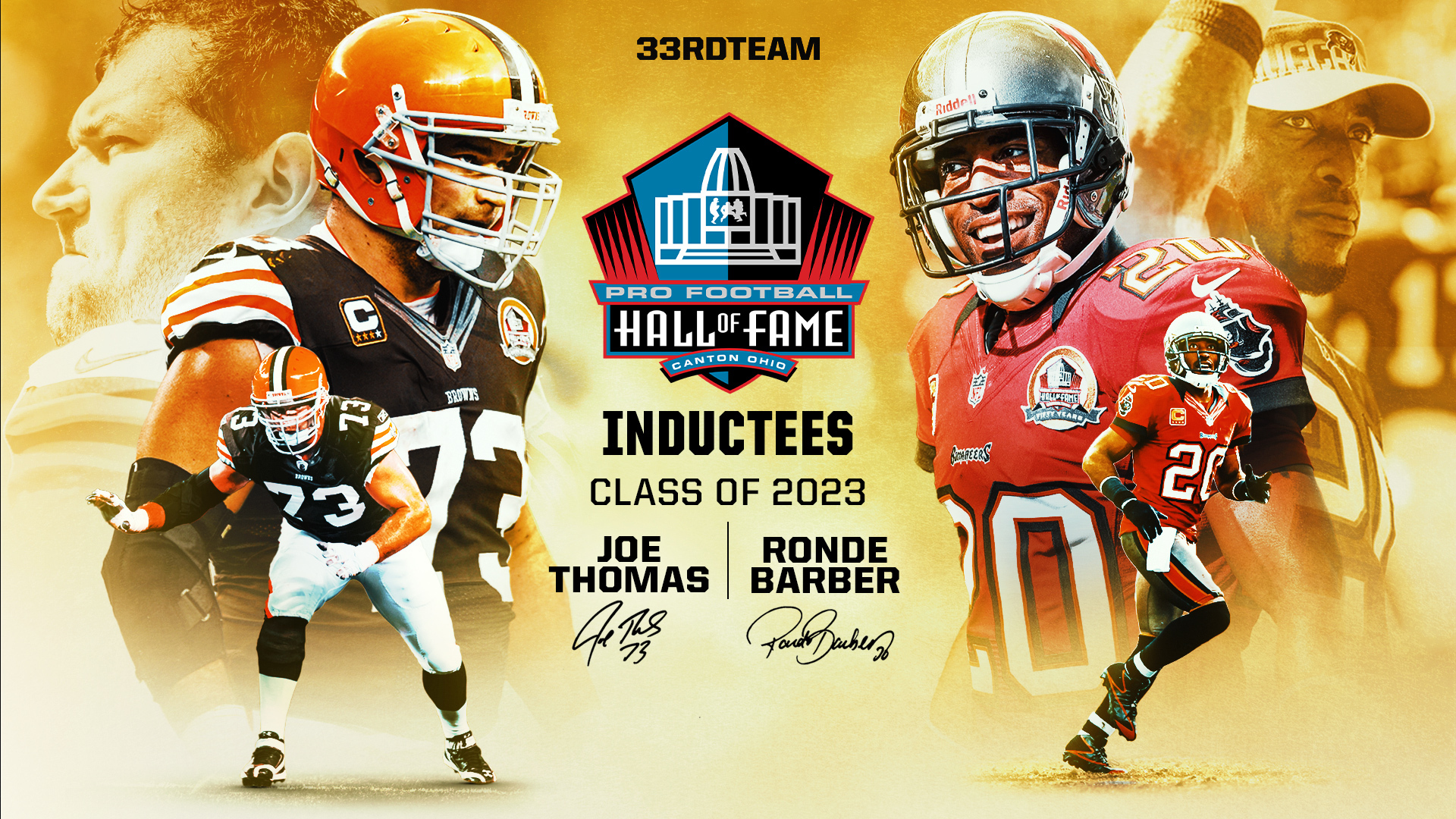 Joe Thomas, Ronde Barber Headline 2023 NFL Hall of Fame Inductees