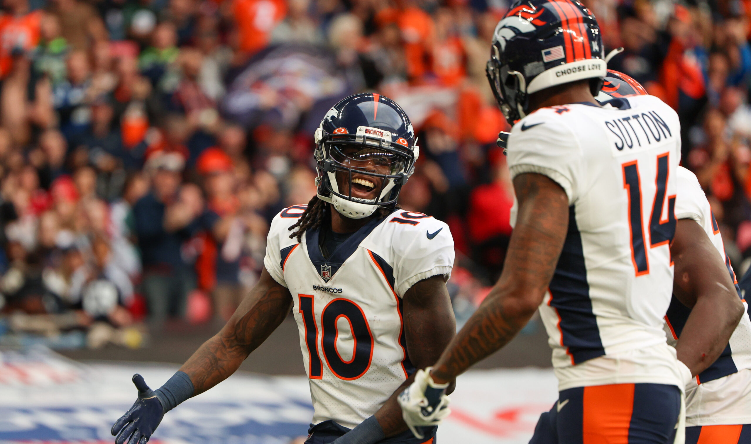 Denver Broncos wide receivers Jerry Jeudy and Courtland Sutton