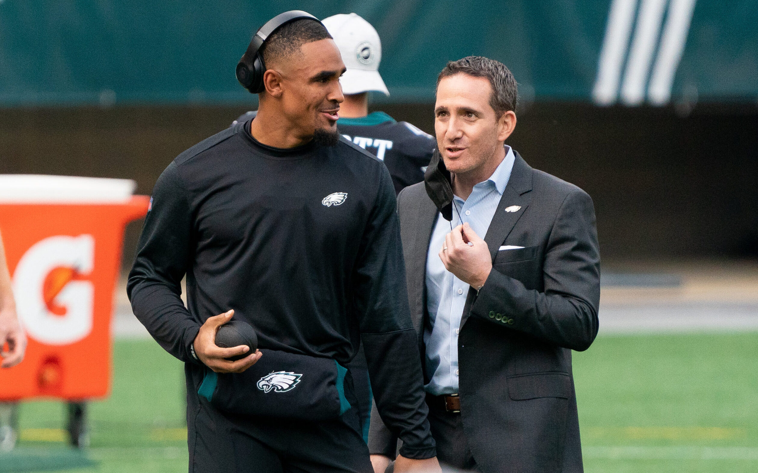 Eagles GM Howie Roseman and QB Jalen Hurts