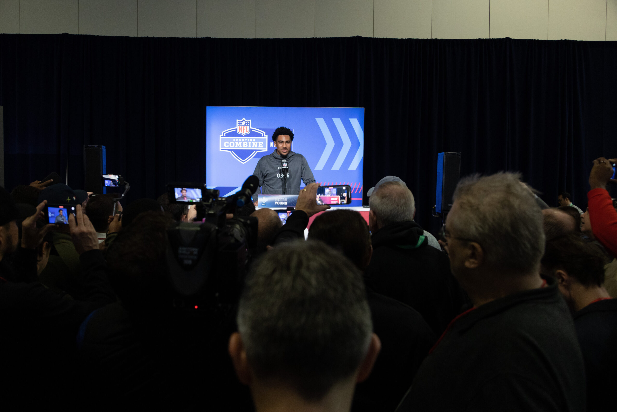 Carolina Panthers QB Bryce Young does NFL Combine media interview