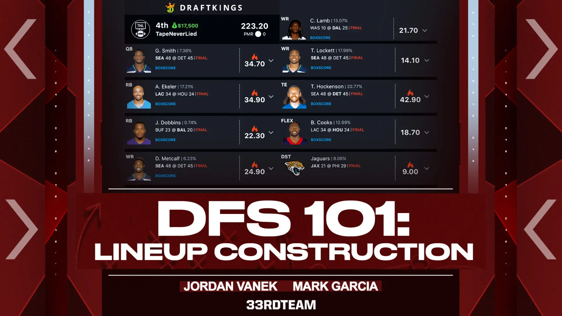 best draftkings lineup week 1 nfl