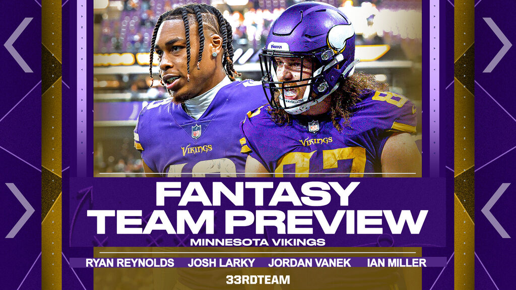 graphic featuring Justin Jefferson and T.J. Hockenson with the text "Minnesota Vikings Fantasy Team preview"