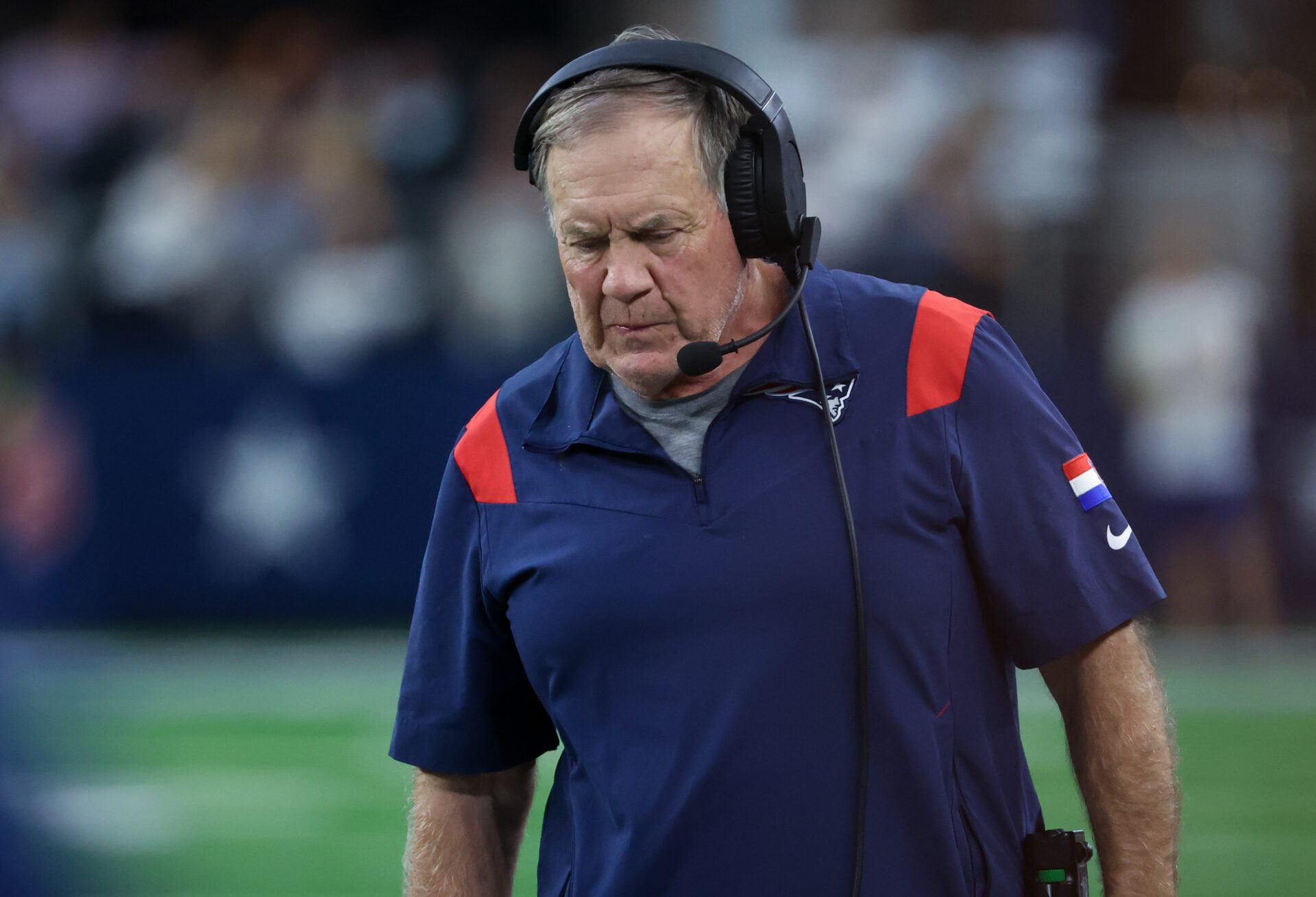 Bill Belichick looks downcast