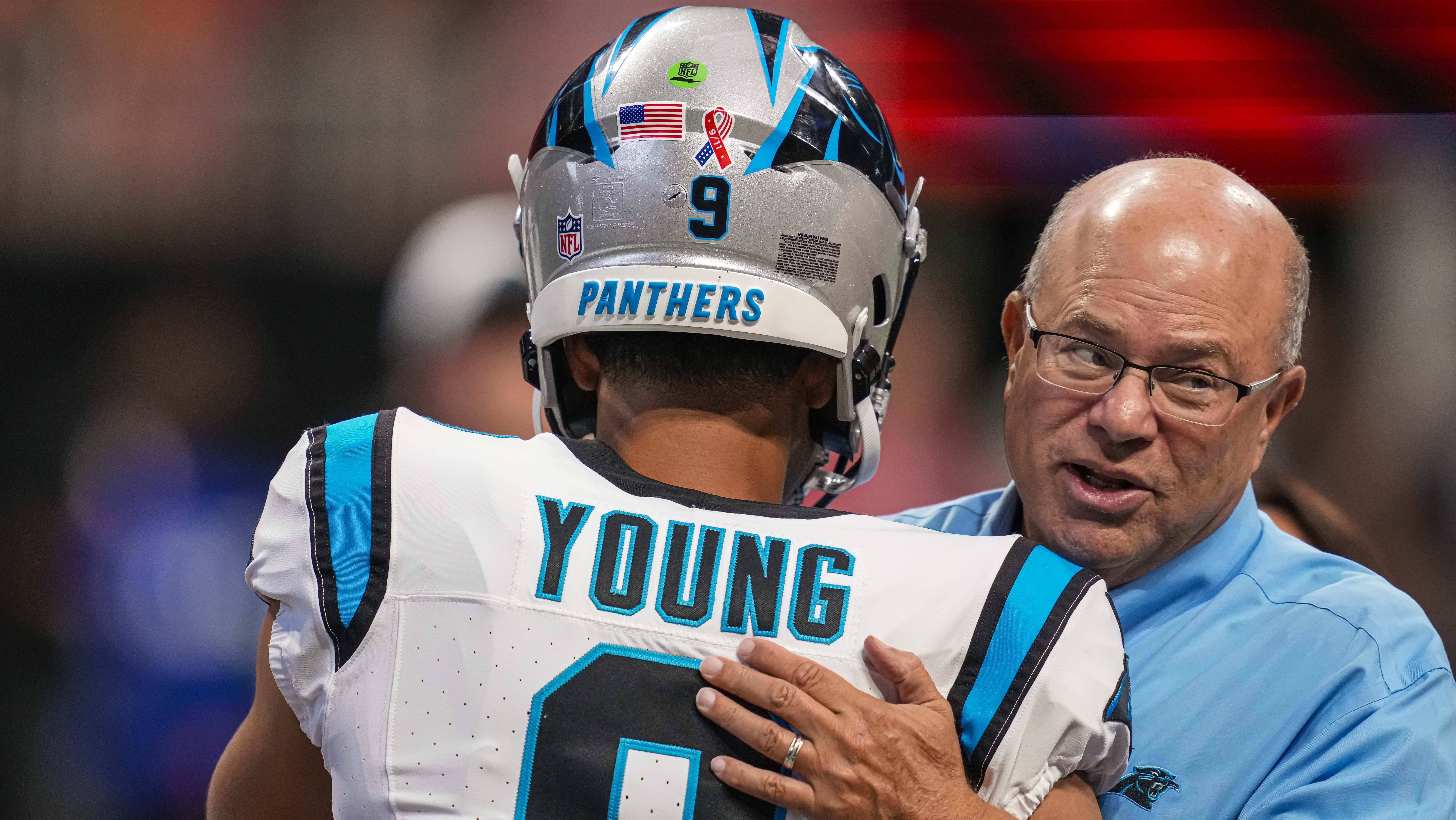 Carolina Panthers owner David Tepper, QB Bryce Young
