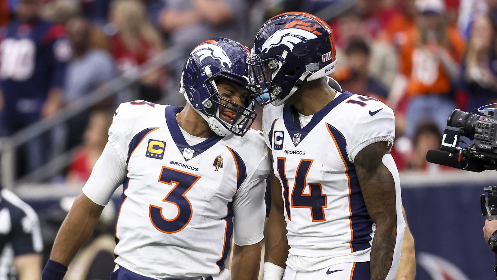 Denver Broncos quarterback Russell Wilson and wide receiver Courtland Sutton