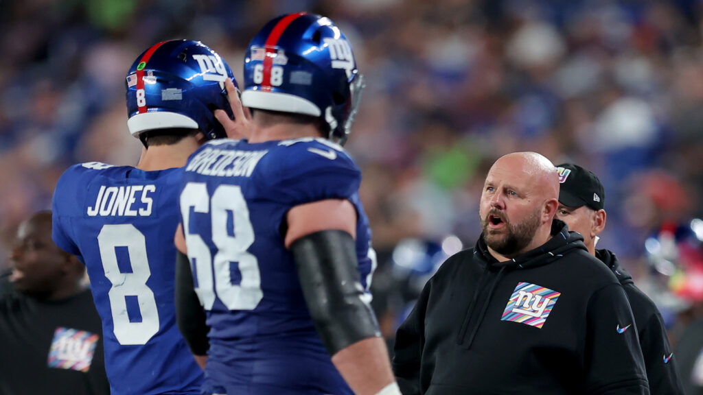 New York Giants quarterback Daniel Jones and coach Brian Daboll