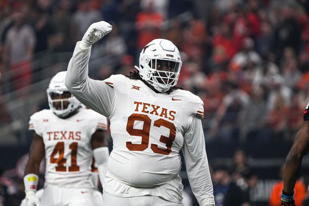 T'Vondre Sweat celebrates