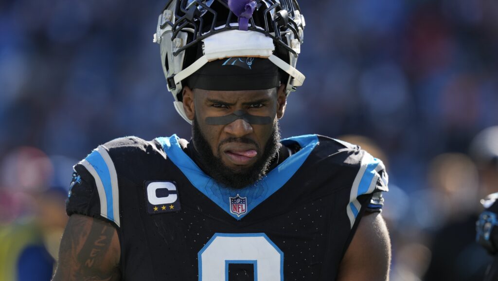 Carolina Panthers linebacker Brian Burns (0) during the second quarter