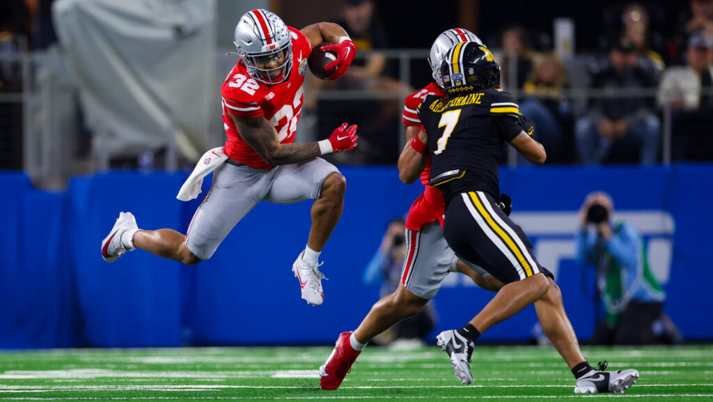 Ohio State running back TreVeyon Henderson / 2024 Dynasty RB Rankings