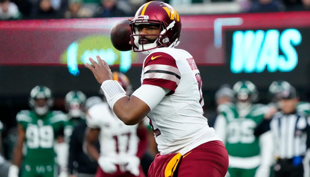 Washington Commanders quarterback Jacoby Brissett