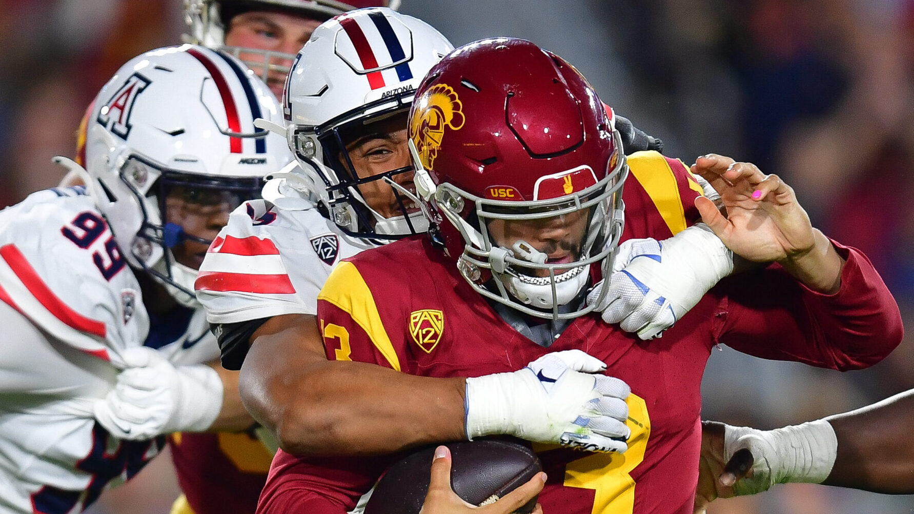 USC quarterback Caleb Williams gets sacked vs. Auburn