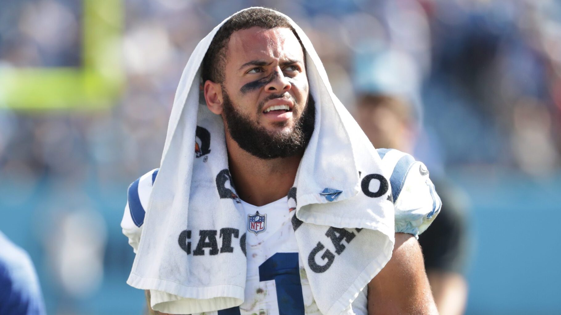 Colts WR Michael Pittman Jr. walks off the field after the game