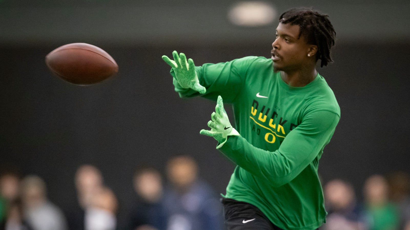 Cornerback Khyree Jackson at Oregon's Pro Day