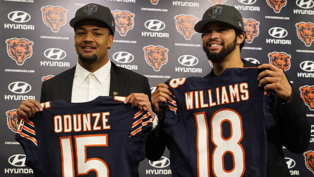 Chicago Bears first-round draft picks Rome Odunze and Caleb Williams