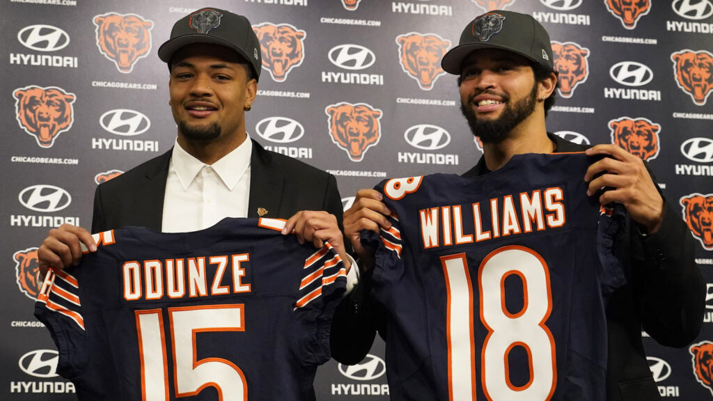 Chicago Bears first-round draft picks Rome Odunze and Caleb Williams