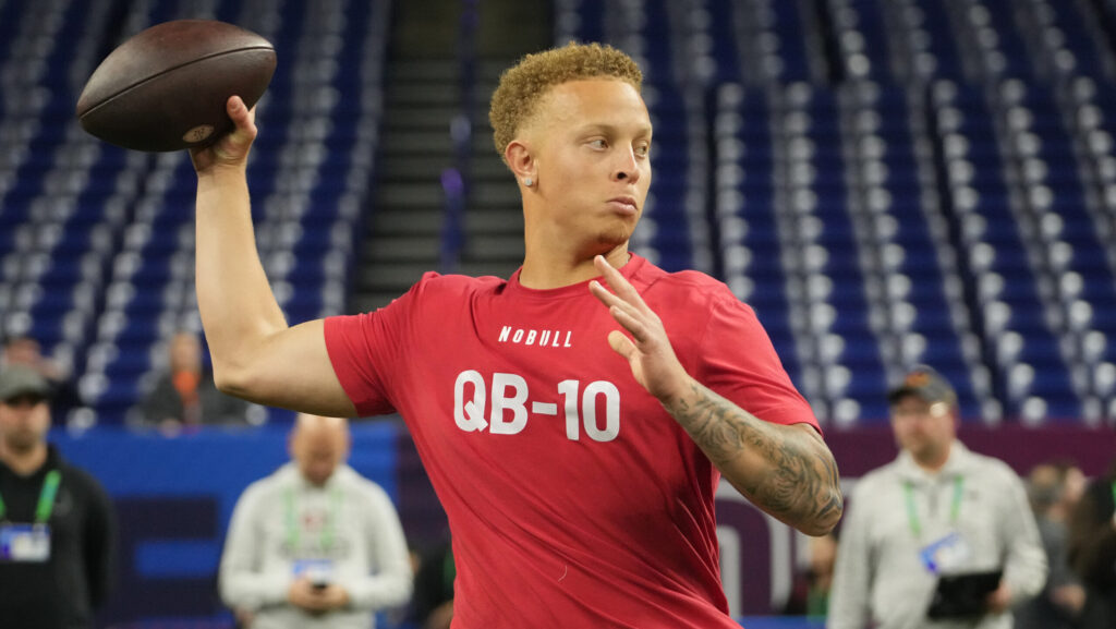 New Orleans Saints quarterback Spencer Rattler